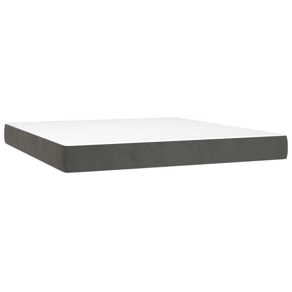 Materasso a Molle Insacchettate Rigidit¨¤ Media Grigio Scuro 160x200x20 cm in Velluto