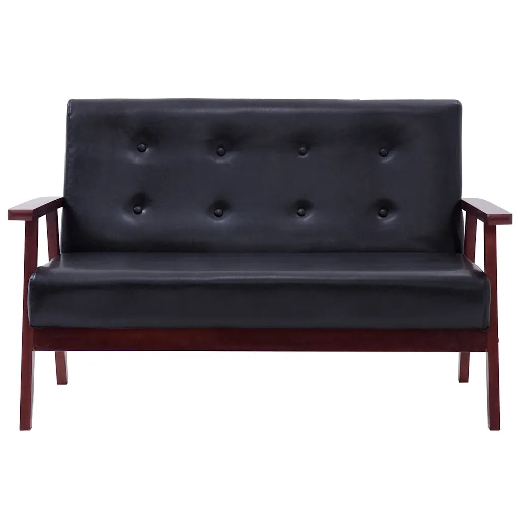 Divano | Divano da soggiorno | Sofa a 2 Posti Nero in Similpelle