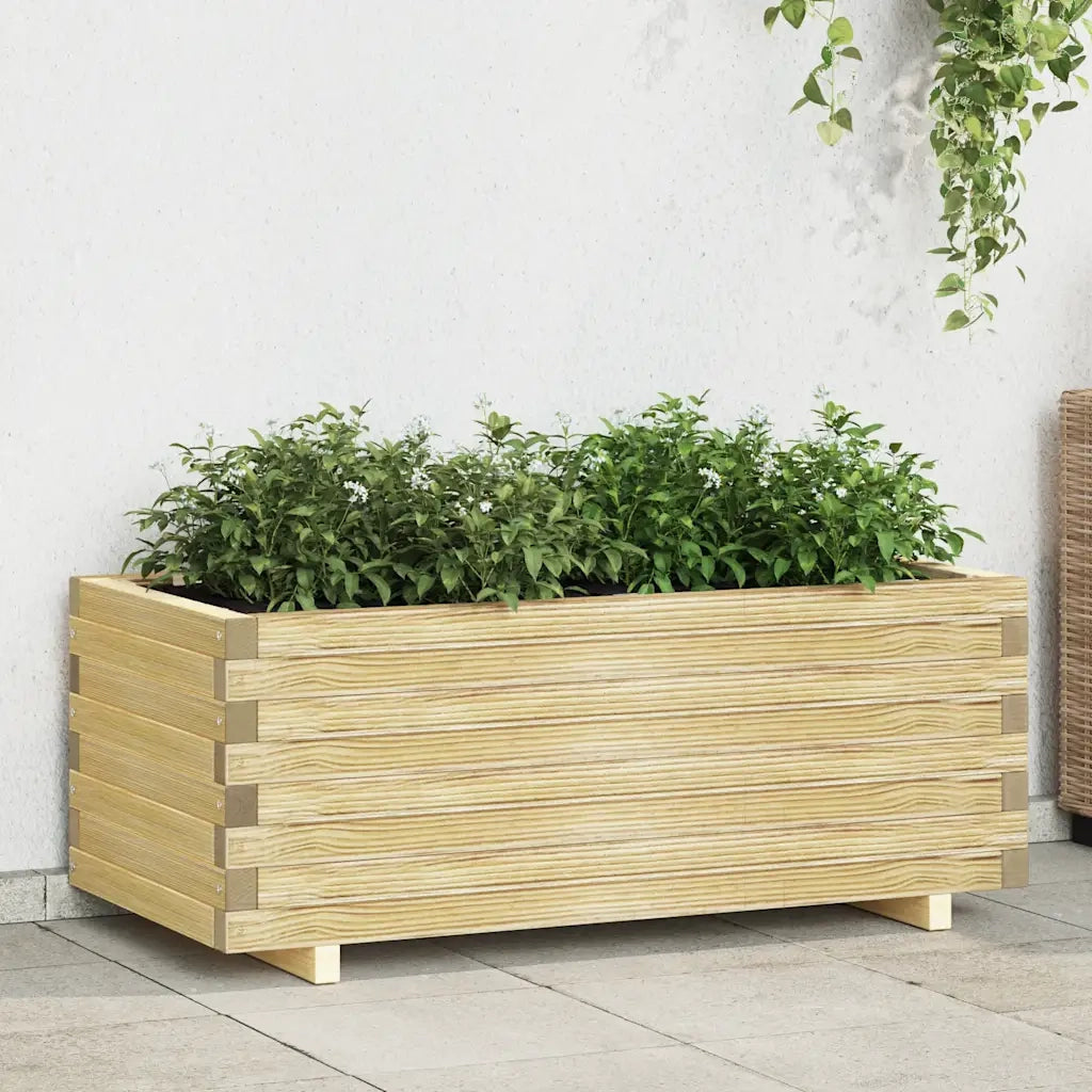 Fioriere | Cassetta per fiori | Letto Rialzato 100x50x40 cm in Legno Rettangolare