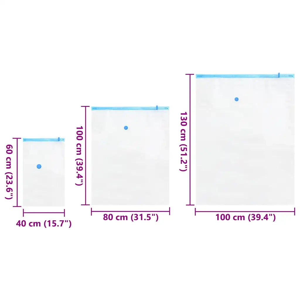 Sacchetti per Stoccaggio 10 pz Trasparente e Blu 130 x 100 cm CFW6942146