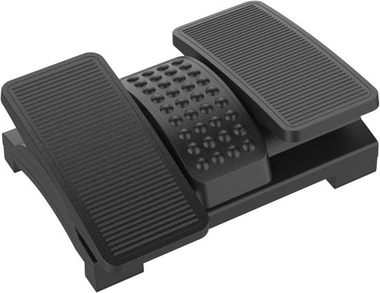Sostegno per piedi ergonomico regolabile in plastica con rivestimento anti-slip - Nero, 43 x 32 x 105 cm