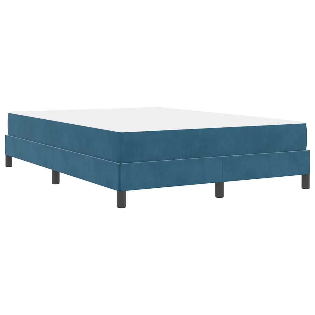 Letto matrimoniale | Letto per adulti | Letto a molle con materasso Blu Scuro 140 x 190 cm Tessuto