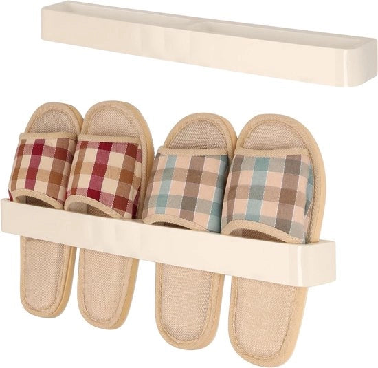 Set di due ripiani per scarpe adesivi per muro in plastica, opbergrek voor deur, organizzatore per scarpe e pantofle, pannelli per la stanza