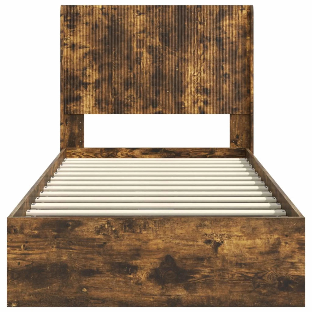 Struttura del letto con stoccaggio e testata Rovere Fumo 3414053