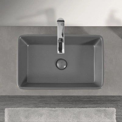 Mensolone bagno 140 cm grigio cemento per lavabo da appoggio Master
