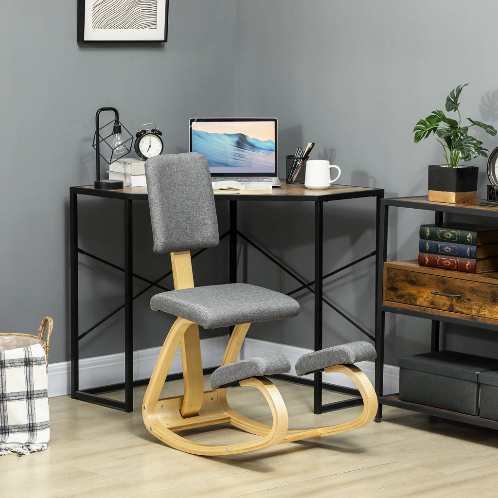 Sedia ergonomica inginocchiatoio ¨C Xylo ¨C legno con schienale basculante grigio