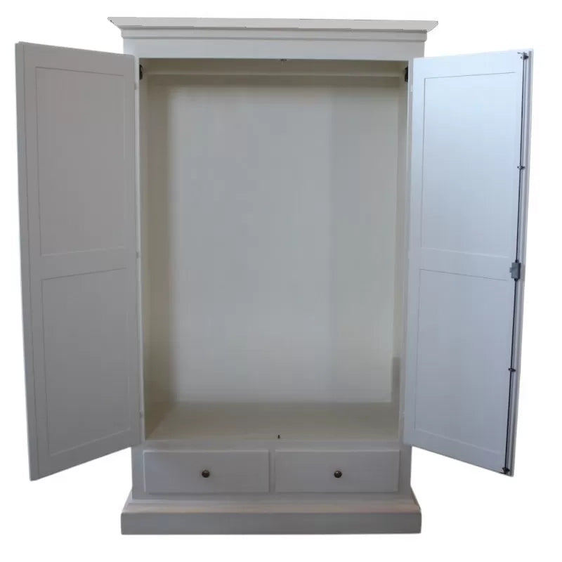 Armadio 2 porte 2 cassetti bianco filo azzurro decori 125x60x200 - Mobili 2G
