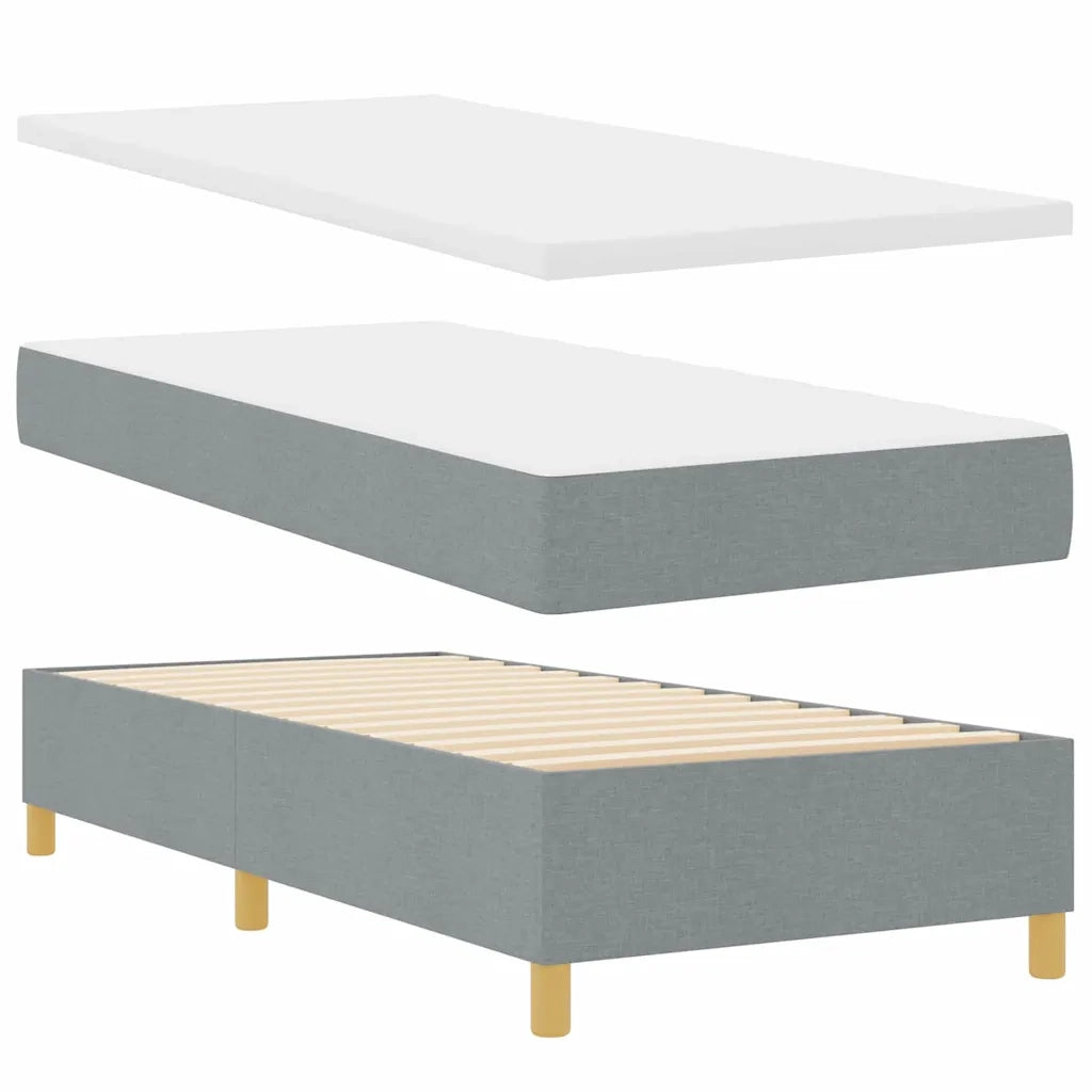 Letto a molle con testiera Grigio chiaro 100 x 200 cm Tessuto 3343742