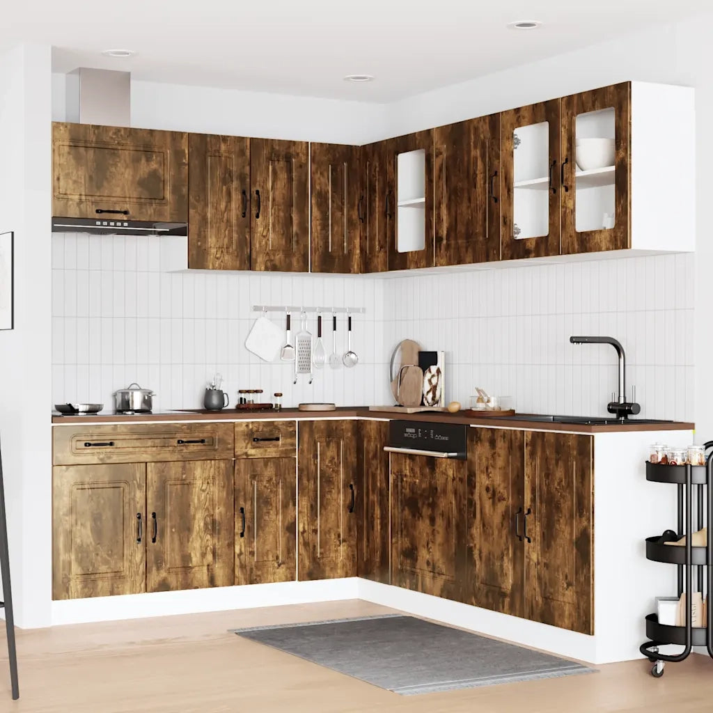 Set Mobili da Cucina 11 pz Kalmar Rovere Fumo Legno Multistrato 3314916