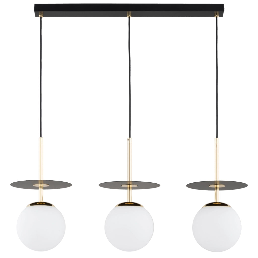 Lampada a sospensione moderna nero oro 3xE14 QEENCY