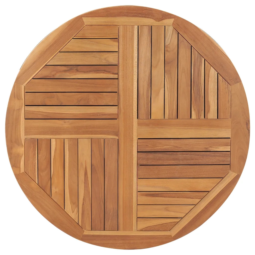 Piano Tavolo in Legno Massello di Teak Rotondo 2,5 cm 90 cm 48987