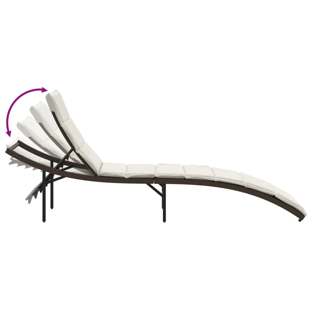 Lettini Prendisole 2 pz con Cuscini Marrone in Polyrattan 3277302