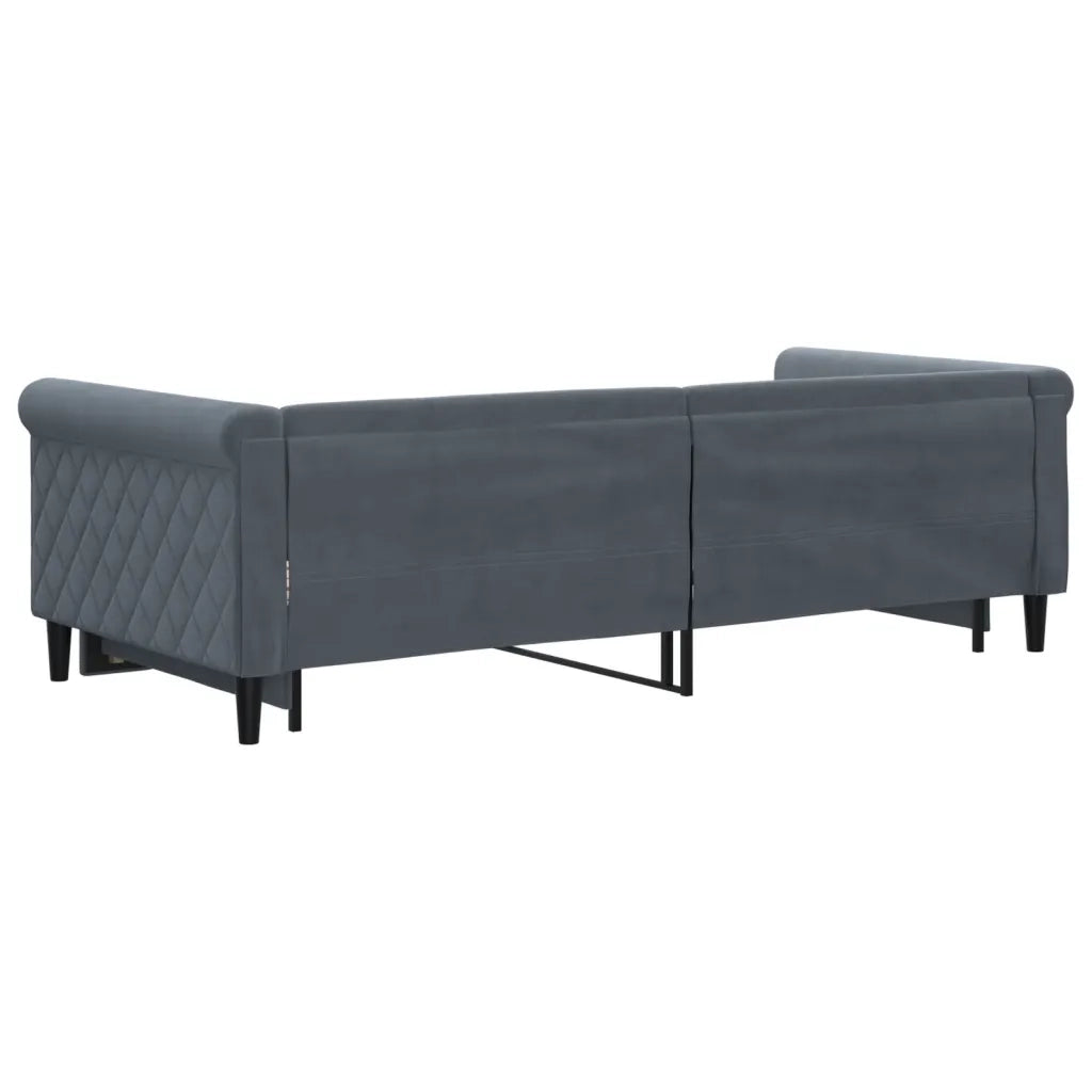Divano letto | Sof¨¤ letto | Letto singolo Estraibile Grigio Scuro 90x200cm Velluto