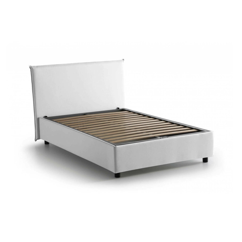 Anissa, Letto Piazza e Mezza Sfoderabile Made in Italy, Bianco