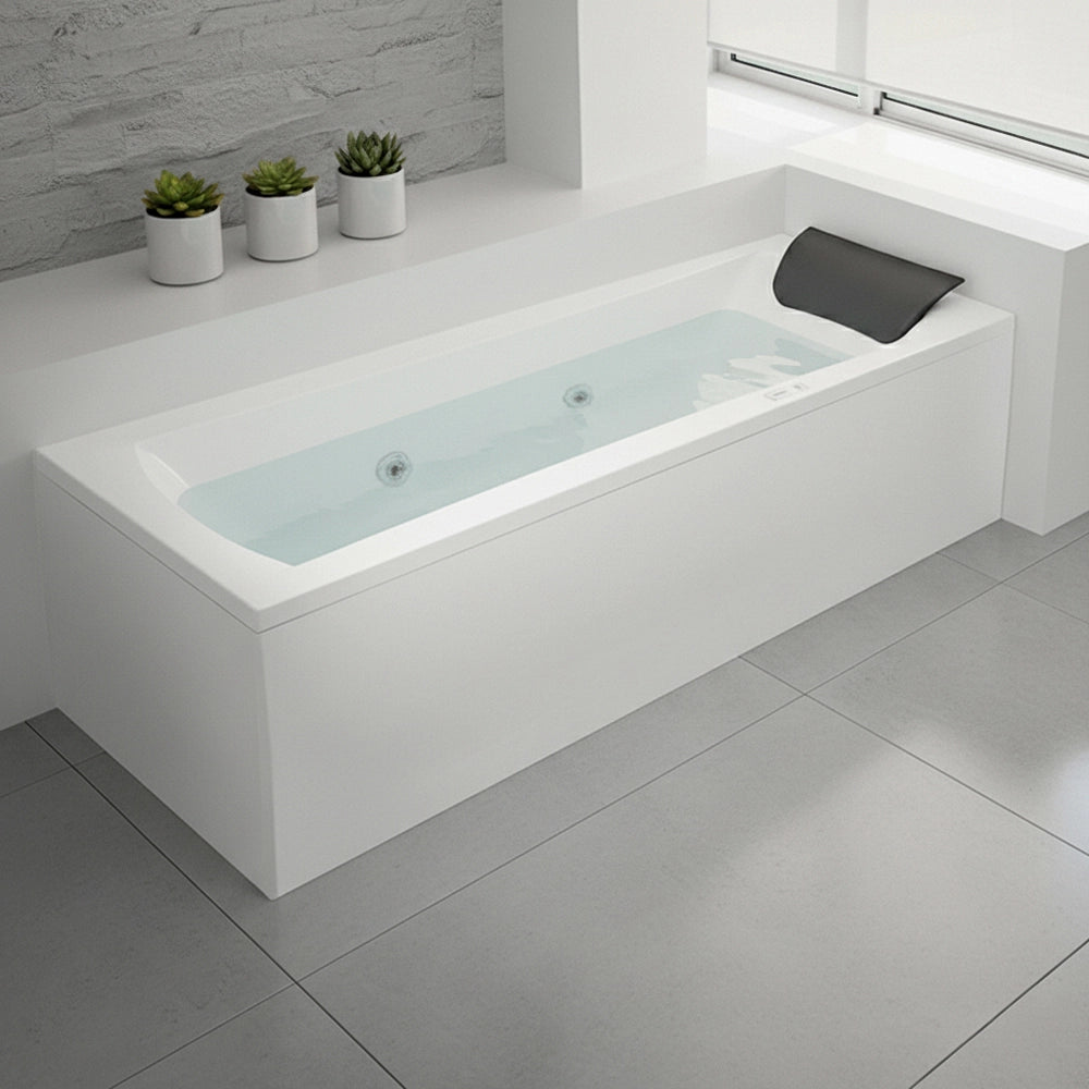 Vasca da bagno idromassaggio 180x80 a 6 JET bianco lucido con cuscino antibatterico Ypsilon