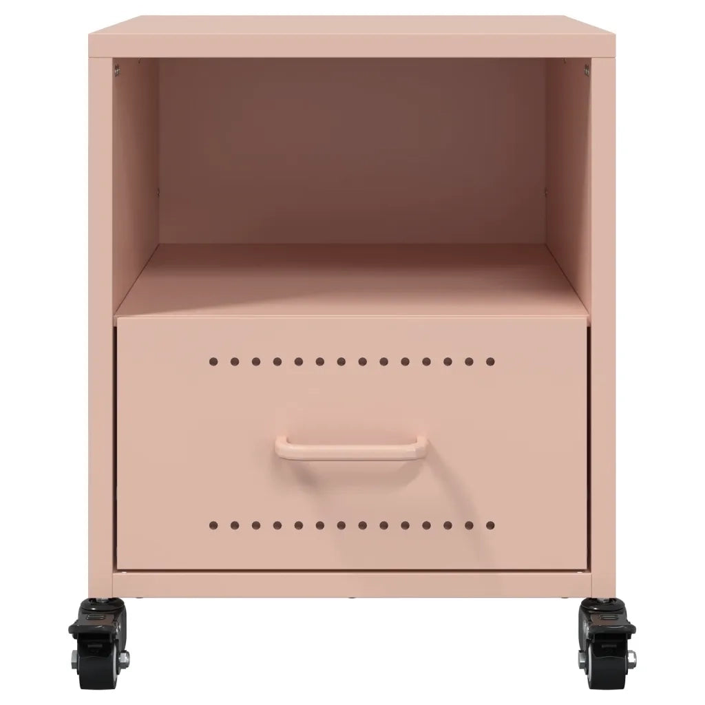 Comodini 2 pz-Set di 2 Tavolino da notte Rosa 36x39x43,5 cm in Acciaio 330854