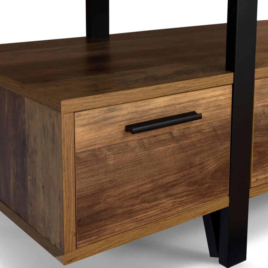 IDMarket - AUSTRIA Porta TV con gambe a spillo in legno da 113 cm con cassetti