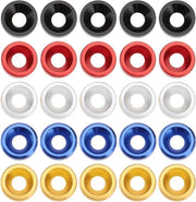 Set di Scaldabagni Sottofondo da 25 pezzi M3x8mm Alluminio Colorato - Nero/Rosso/Blu/Argento/Oro - Per Auto e Mobili