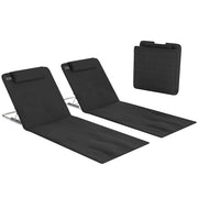 Set 2 Poltrone da Spiaggia con Schienale Regolabile ¨C Minimal ¨C Poliestere Nero