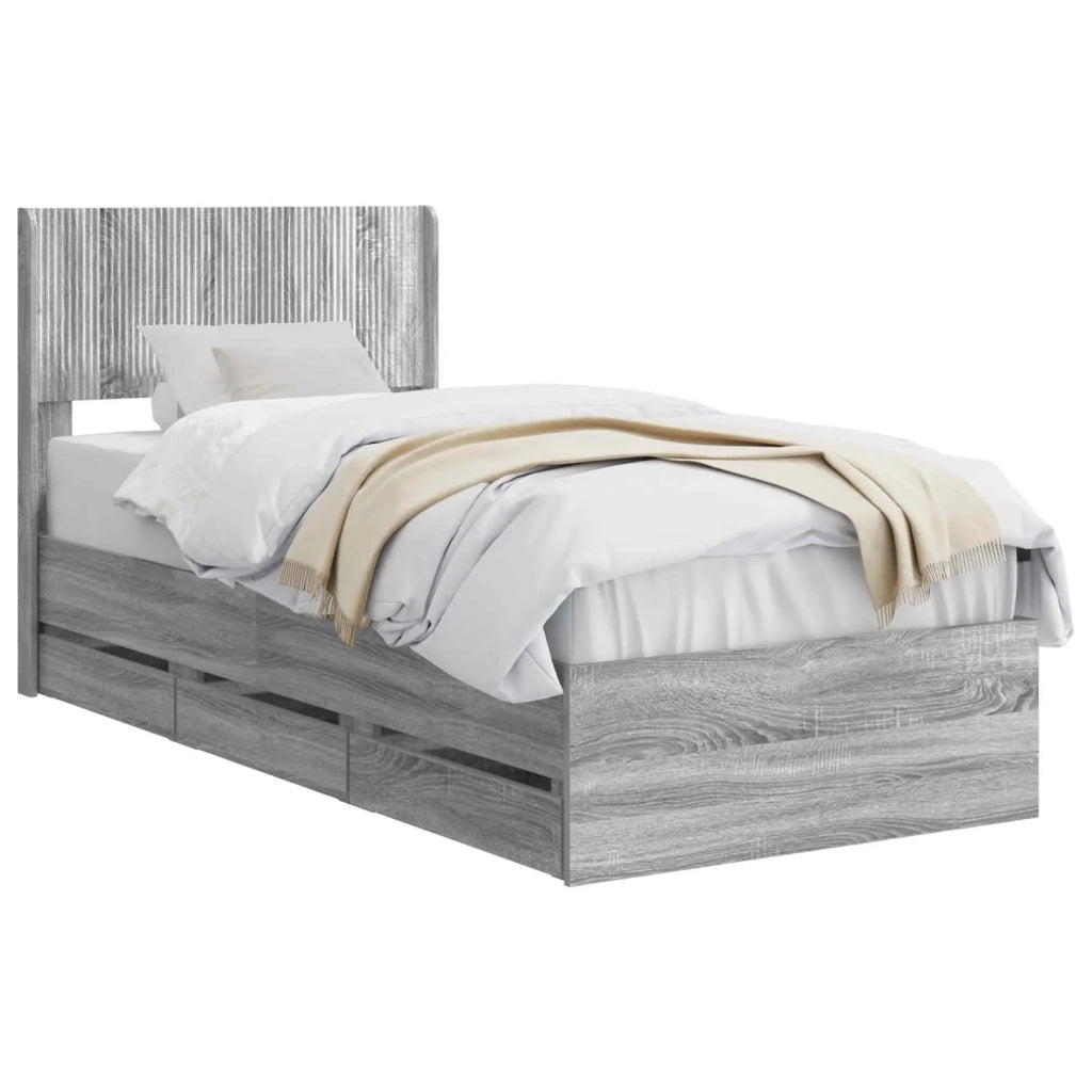 Struttura del letto con stoccaggio e testata Grigio Sonoma 3414334