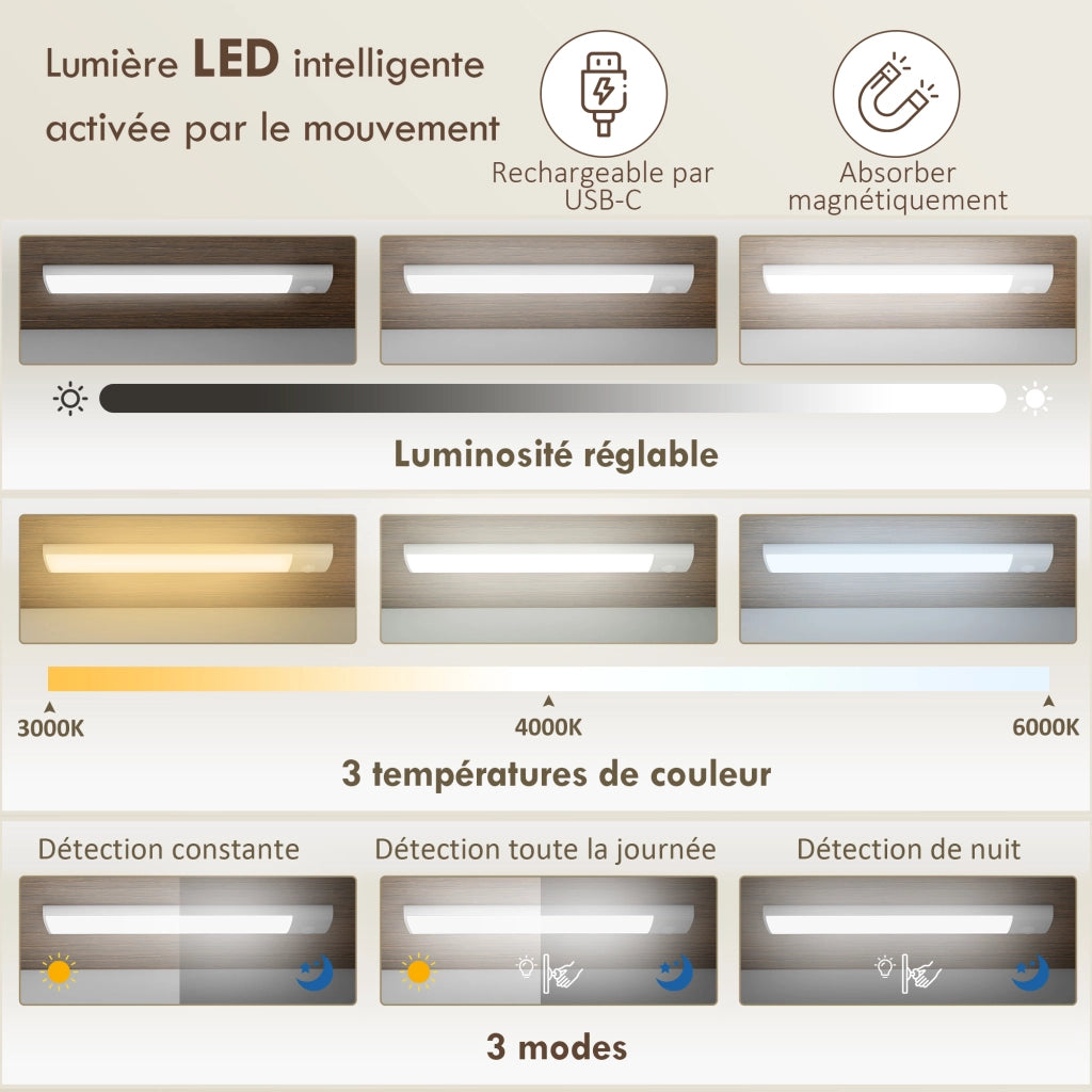 Buffet con 12 ante e luce LED ¨C zephmum ¨C bianco 60x40x120 cm