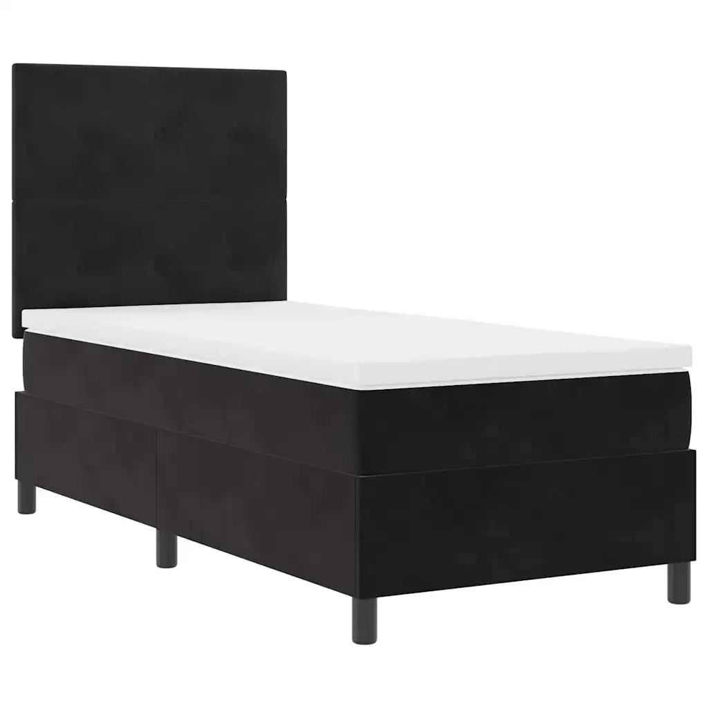 Letto a molle con materasso Nero 90 x 190 cm Velluto 3339802