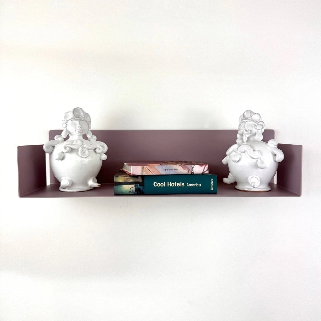 ZOI LINE180 Mensola 50 cm in Acciaio Verniciato 1,5 mm con Schiena 12 cm – Ripiano da Parete Moderno per Cucina, Bagno, Ingresso e Soggiorno Colore Mensole: Lavanda
