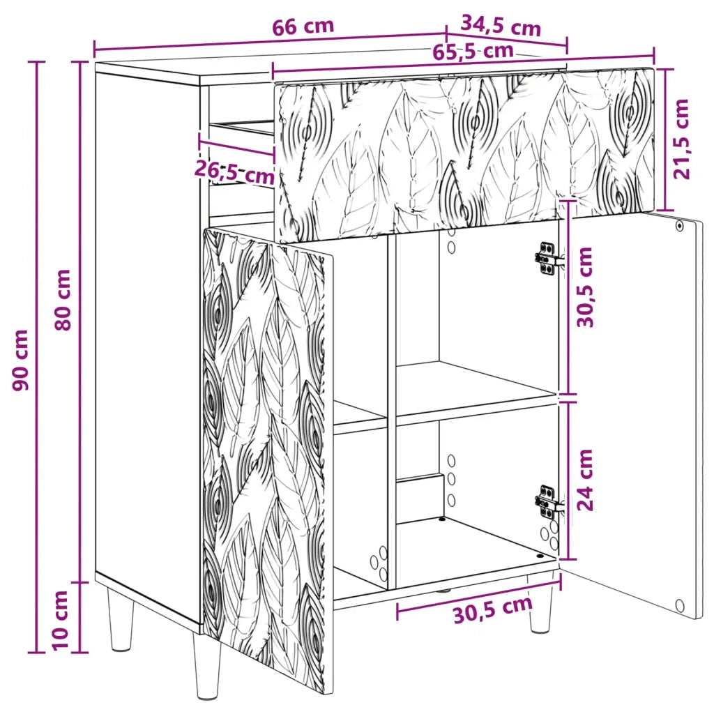 Credenza | Madia | Buffet da pranzo | Armadio da pranzo Rovere Sonoma 66 x 34,5 x 90 cm Legno ingegnerizzato