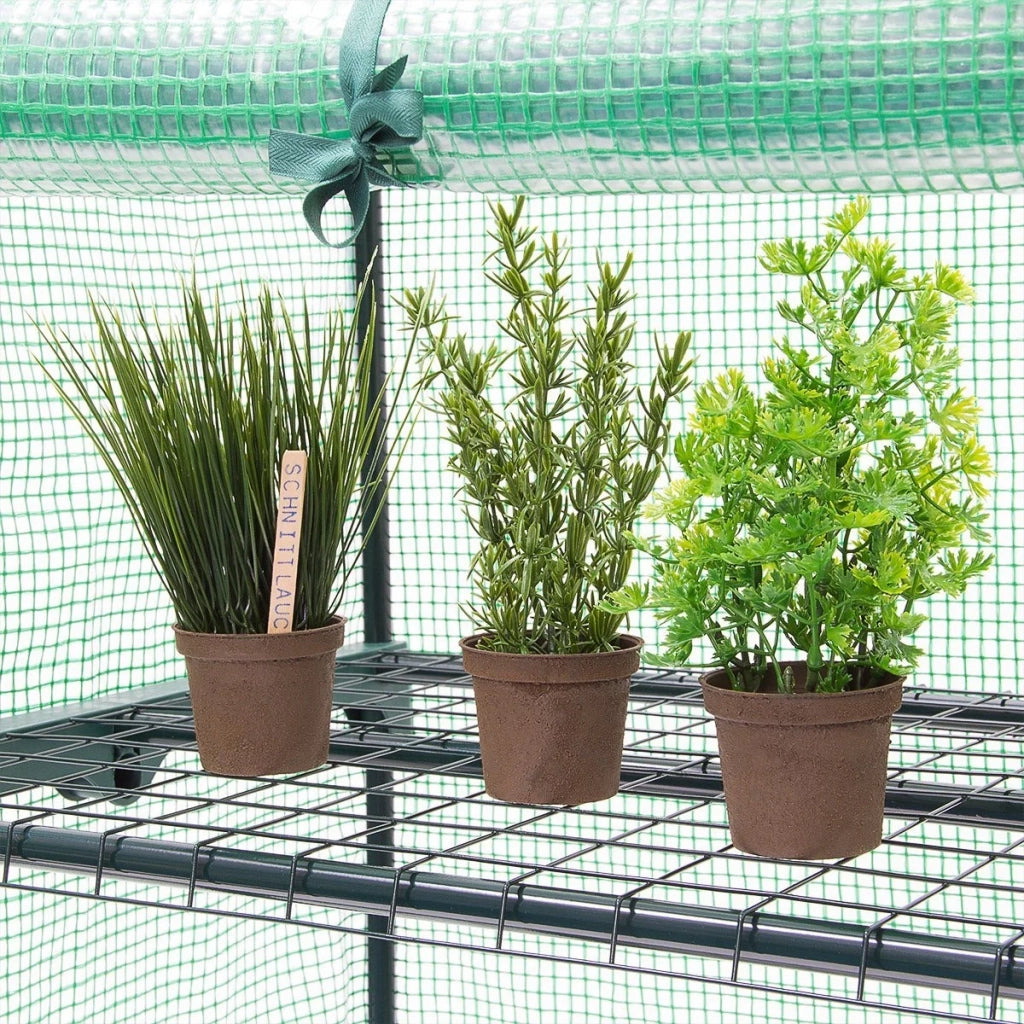 Serra da giardino in metallo 70 x 160 x 50 cm fioriera in plastica 1613004