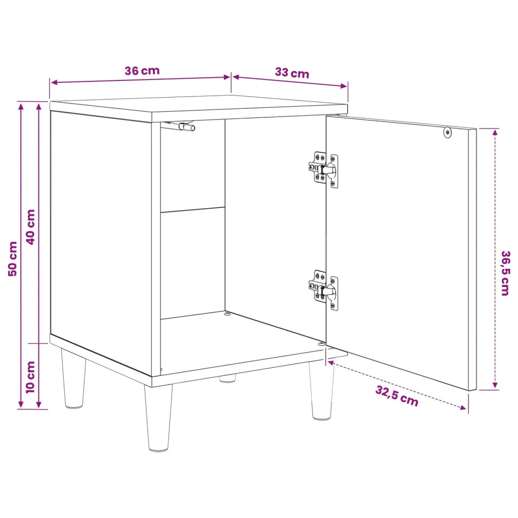 Armadio da Notte GENNEP 2 pz Rovere Sonoma 36 x 33 x 50 cm 8007202