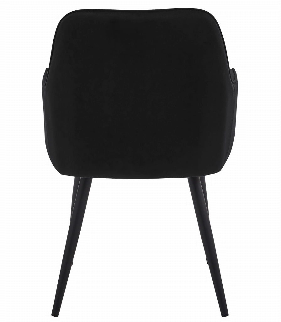 Sedie da pranzo Valora WAAV - Velluto nero con gambe nere x2