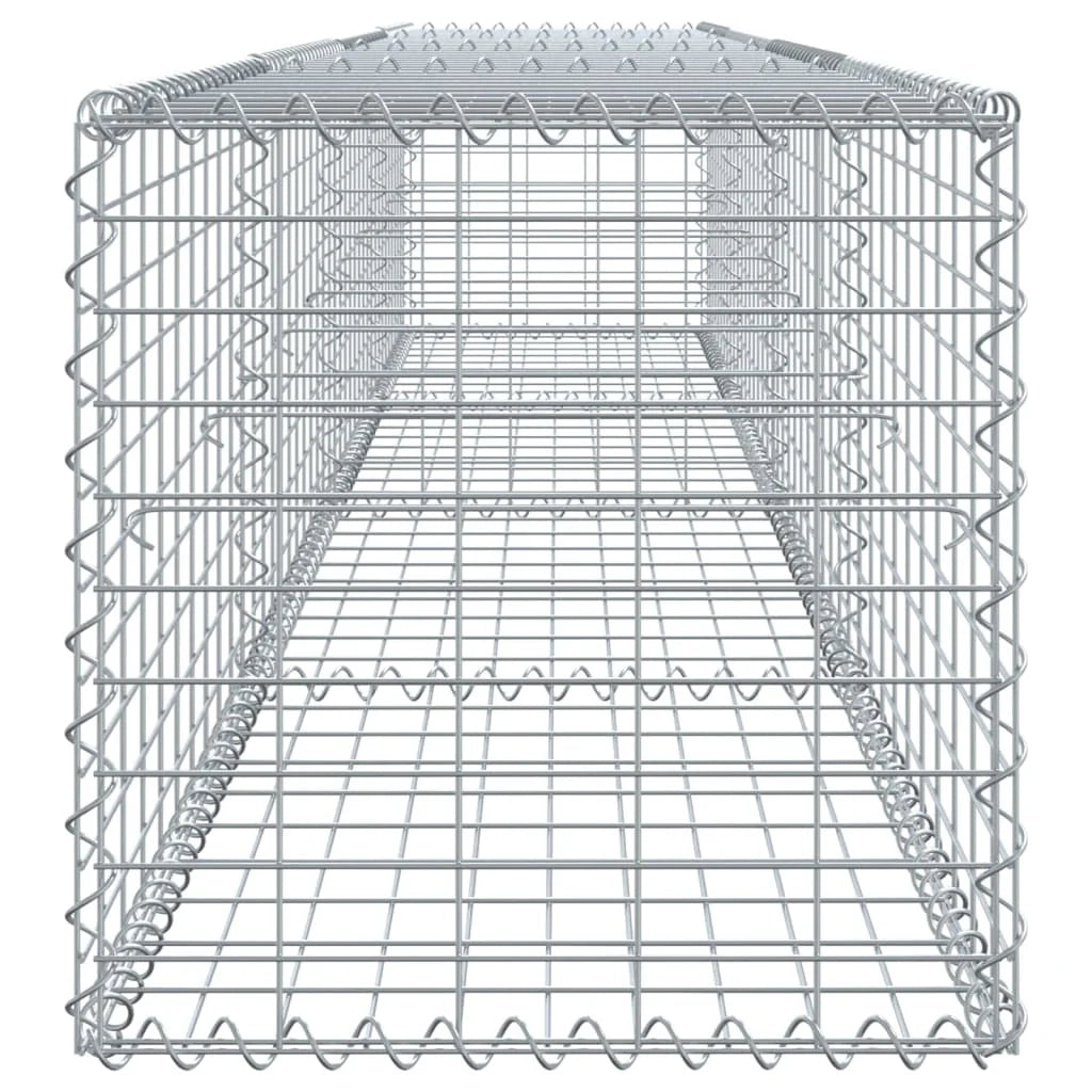 Gabbione recinto a gabbia muro di contenimento con coperchio 400 x 50 x 50 cm ferro zincato argento 02_0040166