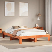 Giroletto senza Materasso-Struttura Letto Marrone Cera 140x200cm Massello Pino 726392
