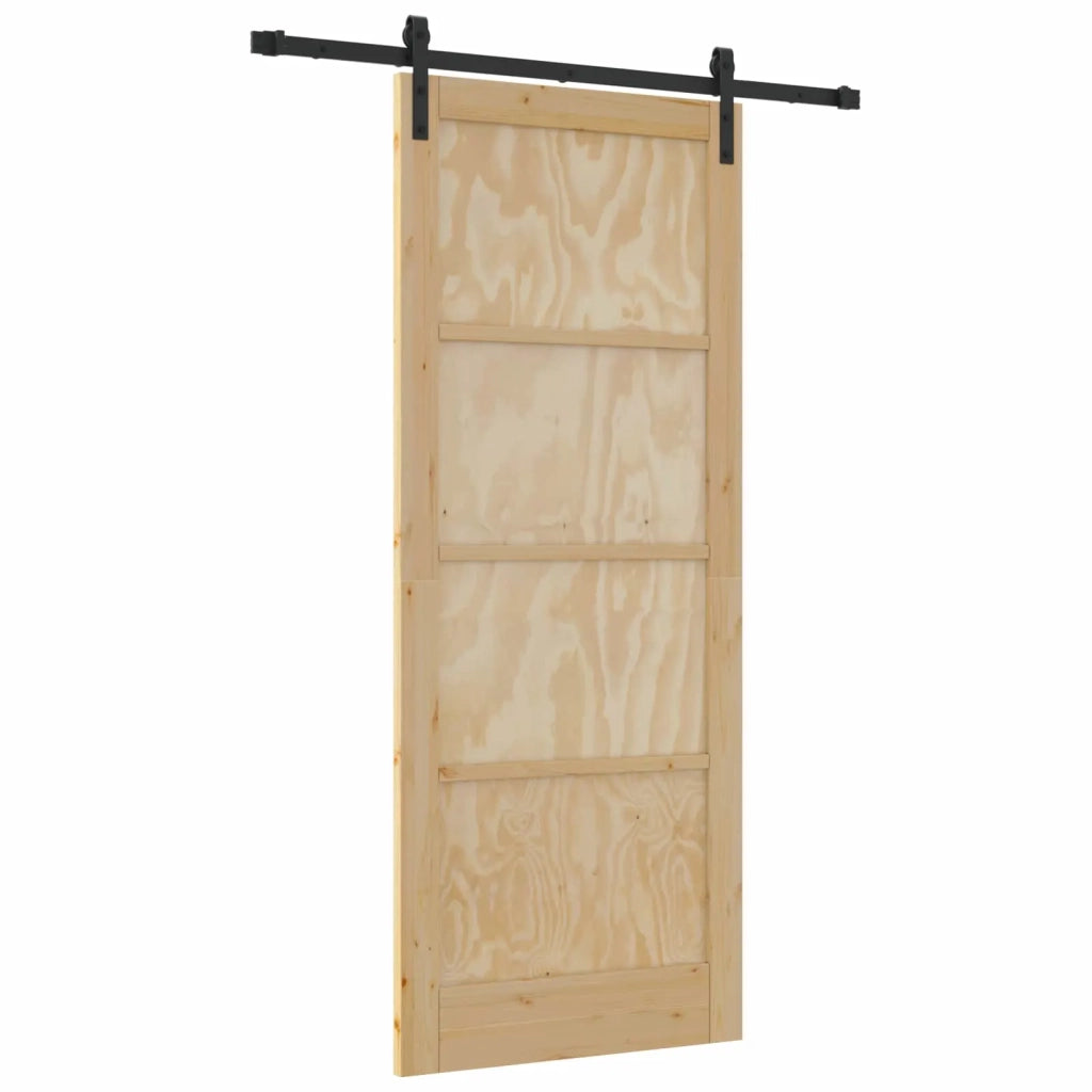 Porta scorrevole Naturale 86 x 211 cm Legno Massello di Pino 3445439