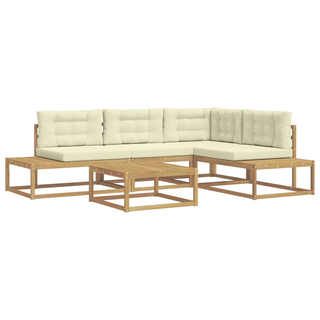 Set di divani da esterno 5 pz Bianco Poliestere 3387004