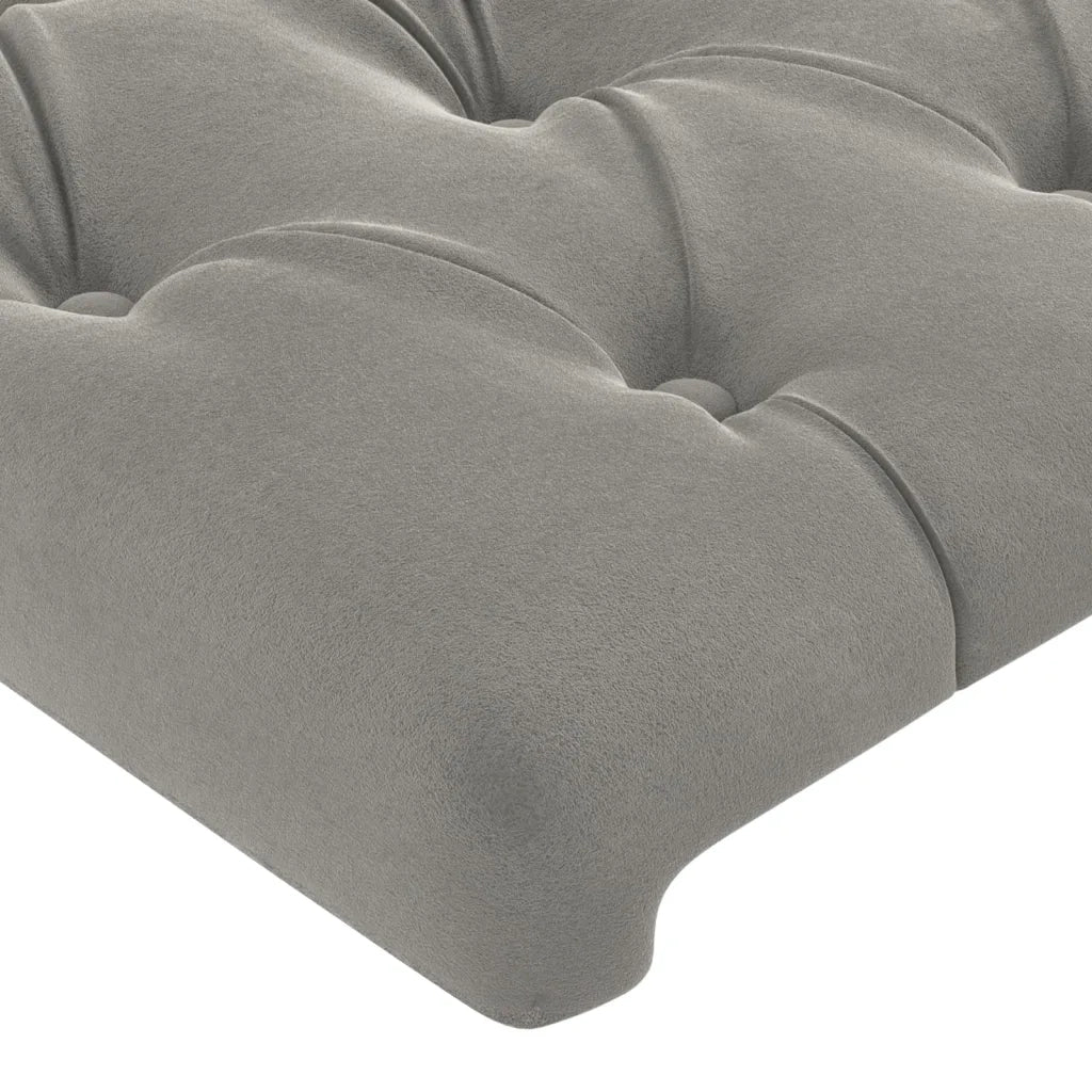 Letto matrimoniale | Letto per adulti | Giroletto senza Materasso Grigio Chiaro 120x200 cm Velluto