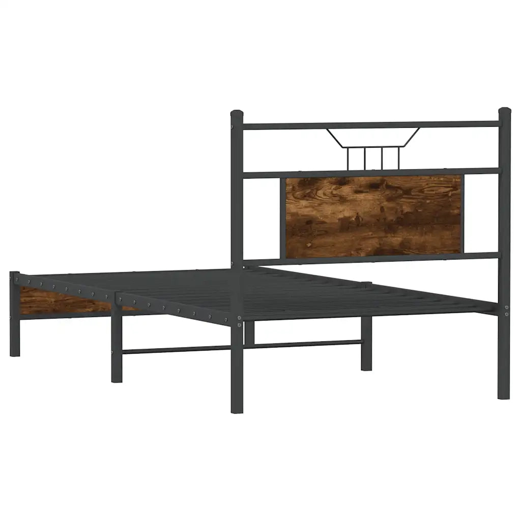 Giroletto senza Materasso-Struttura Letto Rovere Fumo 90x190 cm in Truciolato 599394