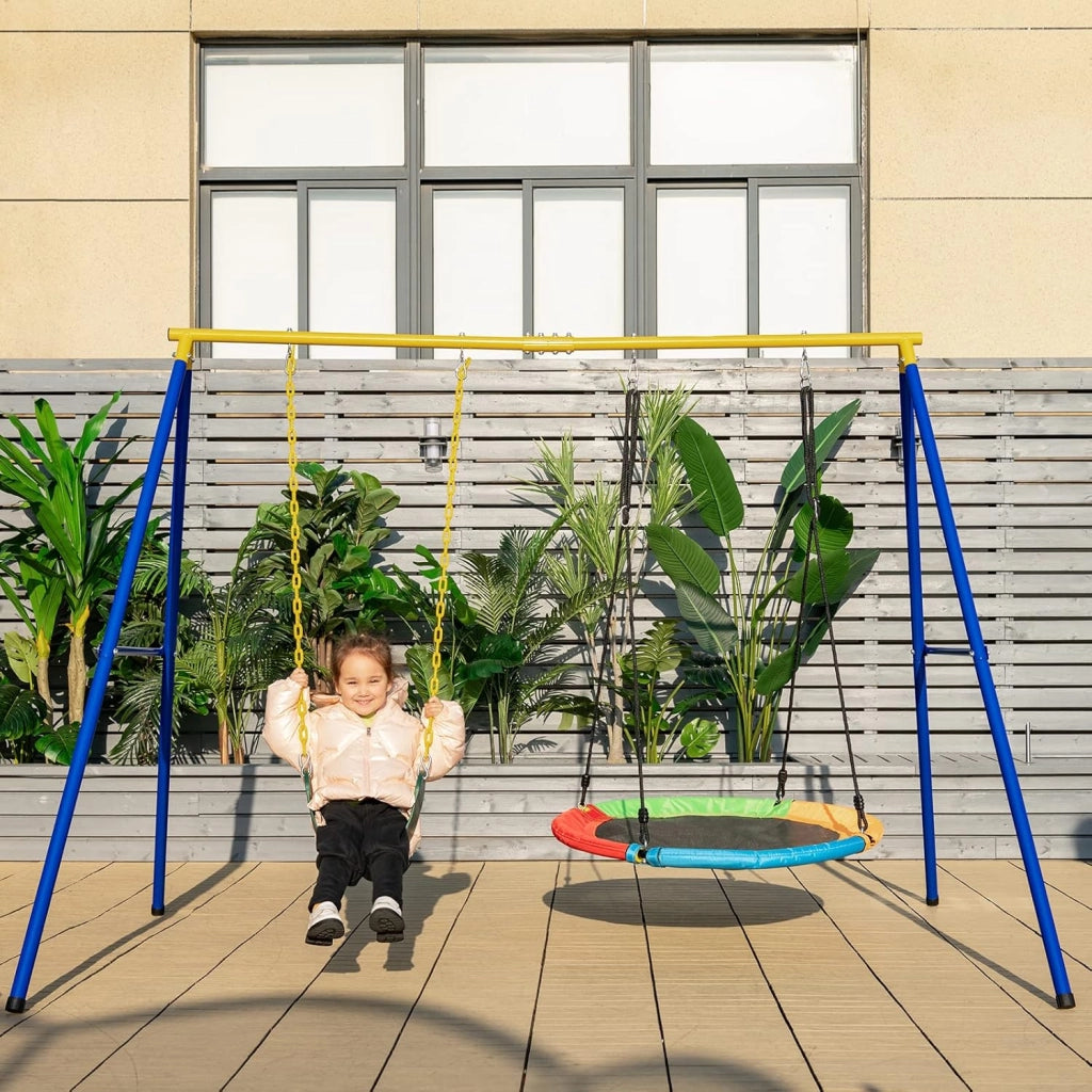 Supporto per Altalena Bambini, Base da Altalena per Bambini in Metallo, Strattura per Altalena da Giardino, Portata 300 kg