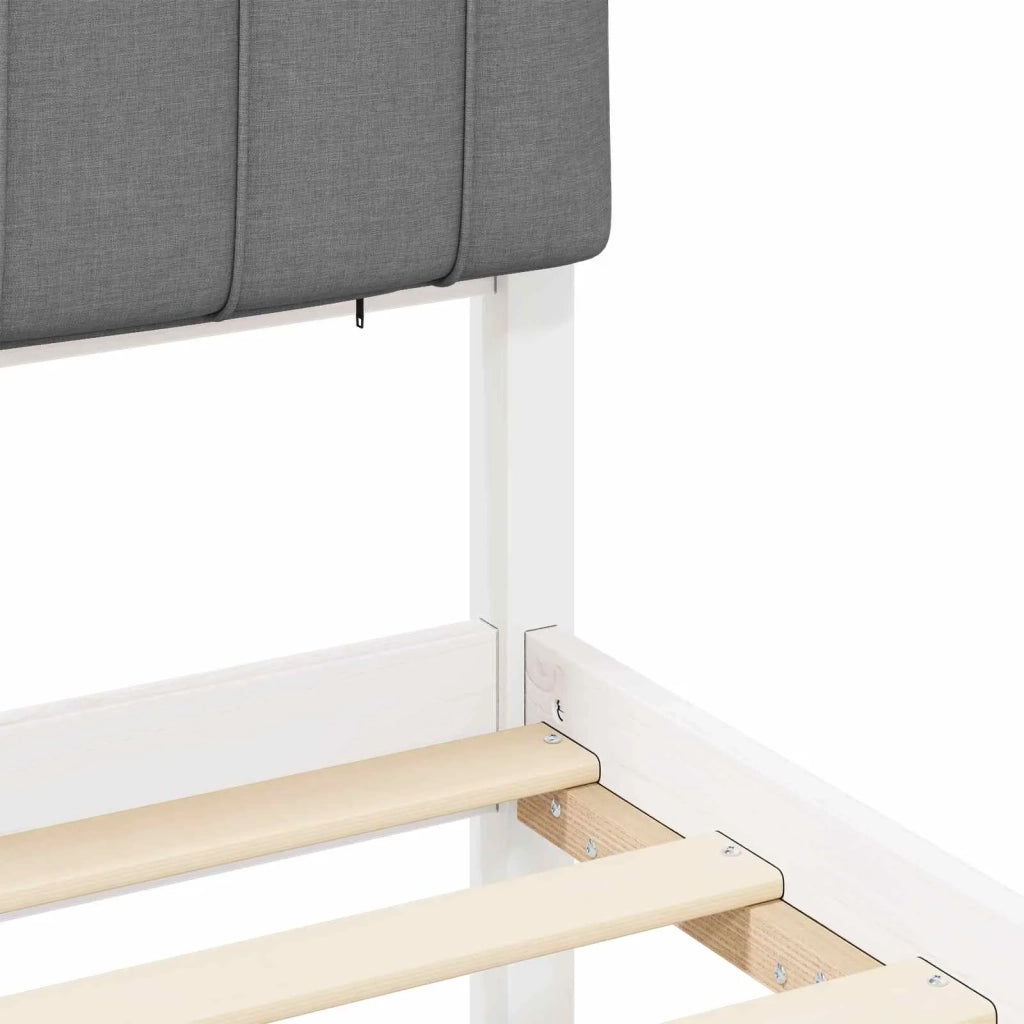 Letto con Testiera Rivestita Grigio chiaro 100 x 200 cm 878073