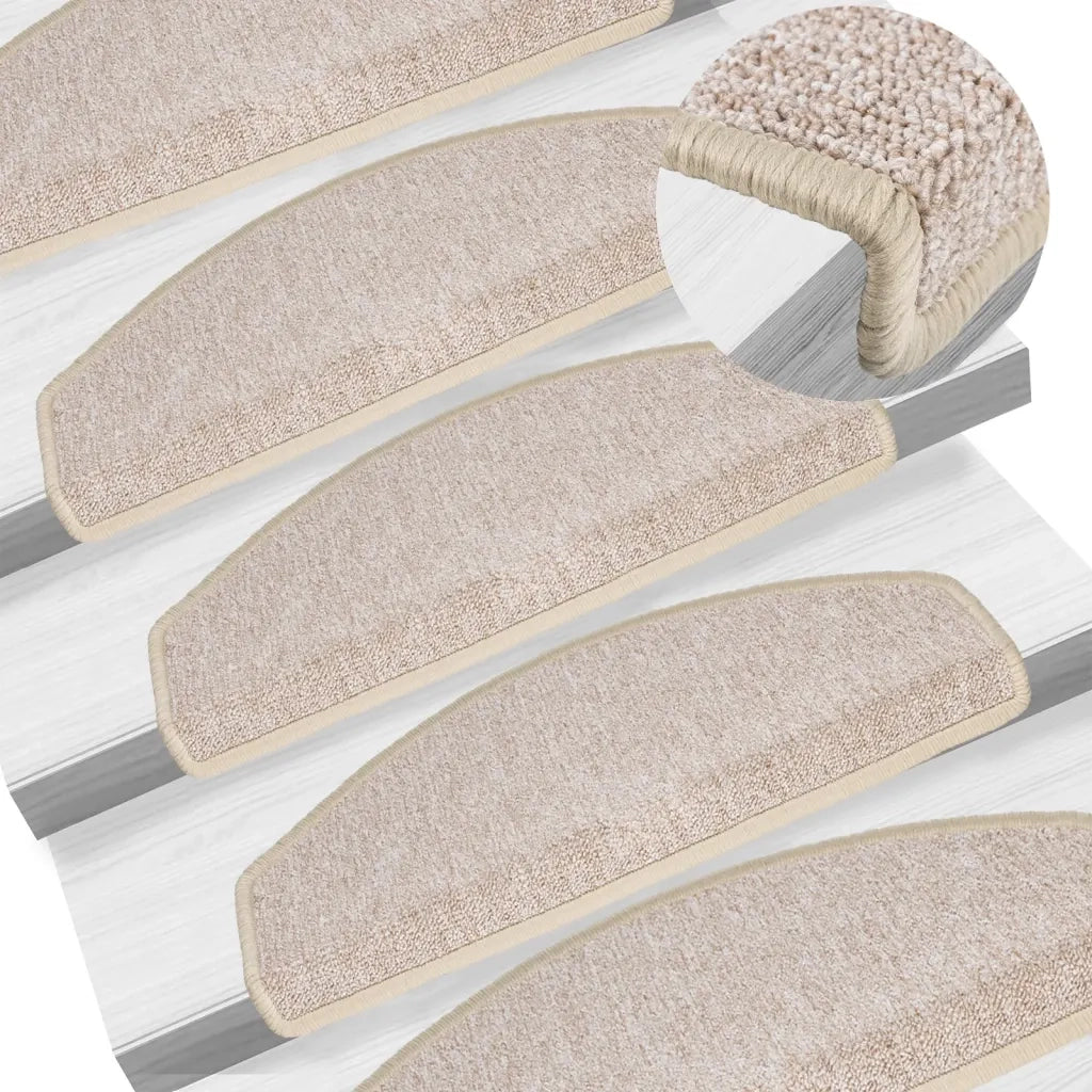 Tappetini per scale 15 pz 65x24x4 cm tortora semicircolari grandi 133890