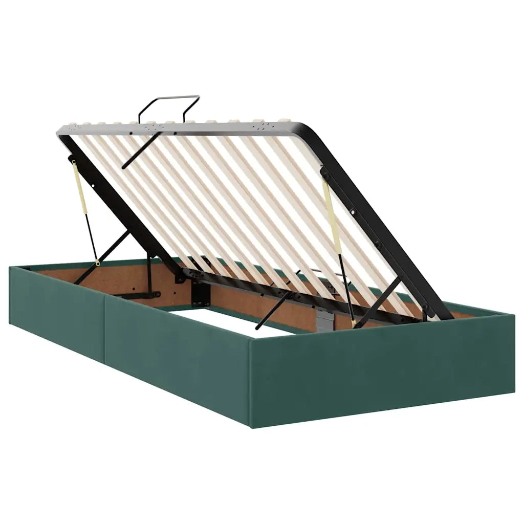 Letto con contenitore e materasso Verde Scuro 180 x 200 cm