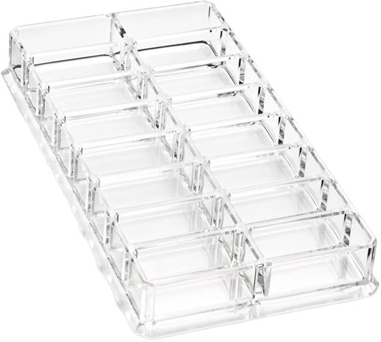 Organizzatore di Ombretti Trasparente - Rotante - Organizzatore di Trucco - Organizzatore Cosmetico - Scatola di Ricarica - 16 Compartimenti