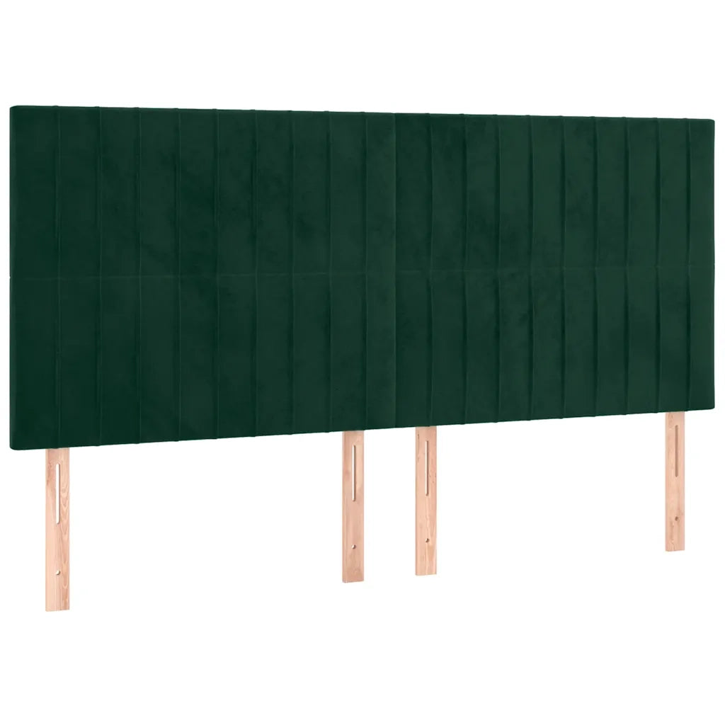 Testiera | Testata a LED Verde Scuro 160x5x118/128cm in Velluto