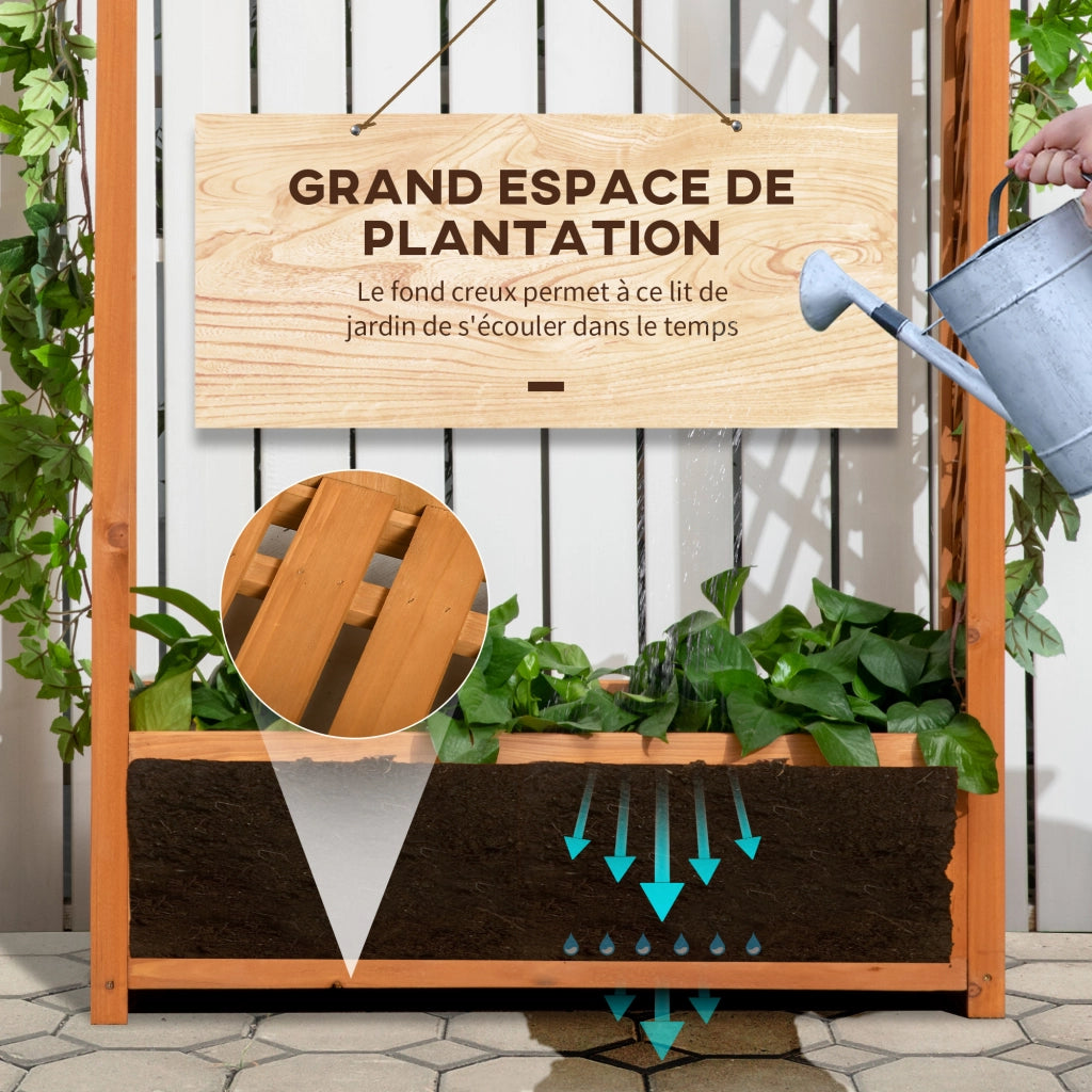 Fioriera con graticcio e arco ¨C Xylo ¨C legno pino pre-oliato 83x36x152 cm
