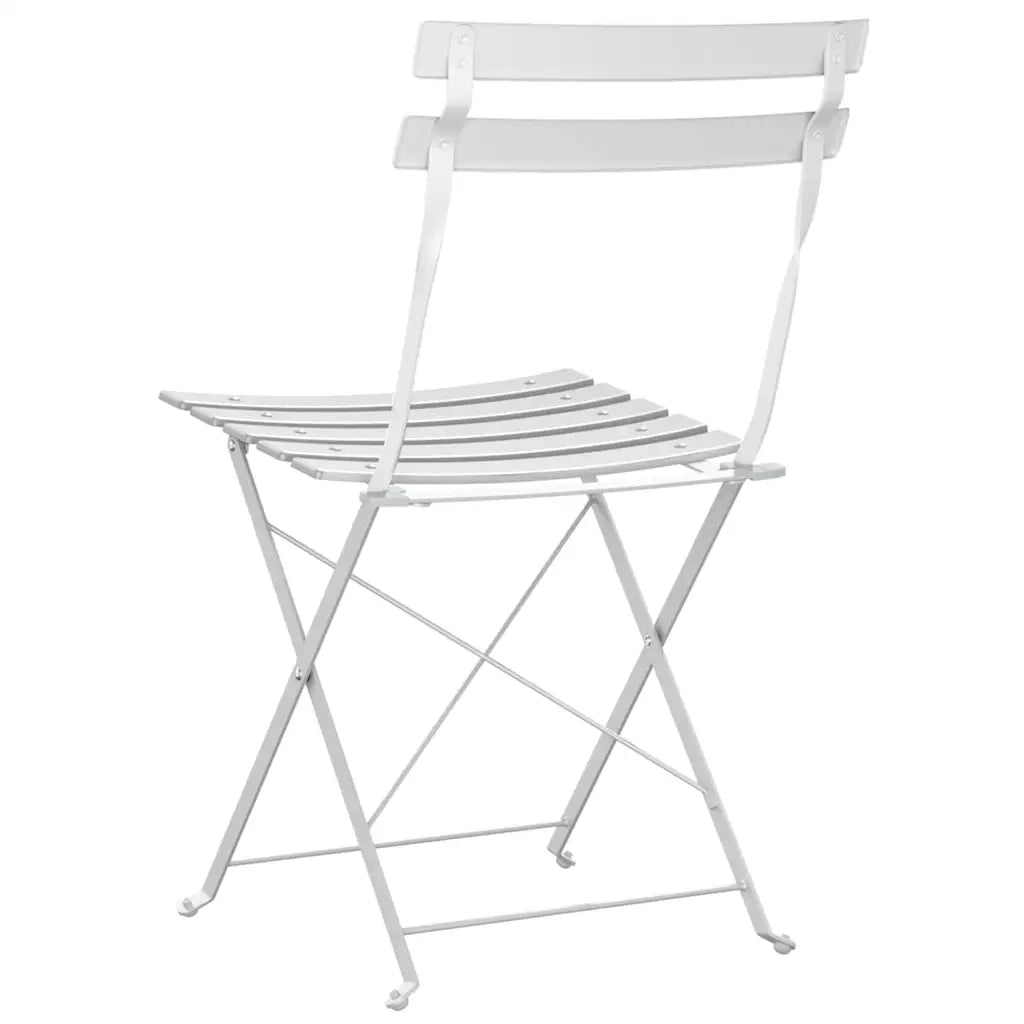 Sedia Pieghevole da Giardino 2 pz | Sedie da Esterno Bianco 42 x 46 x 82cm
