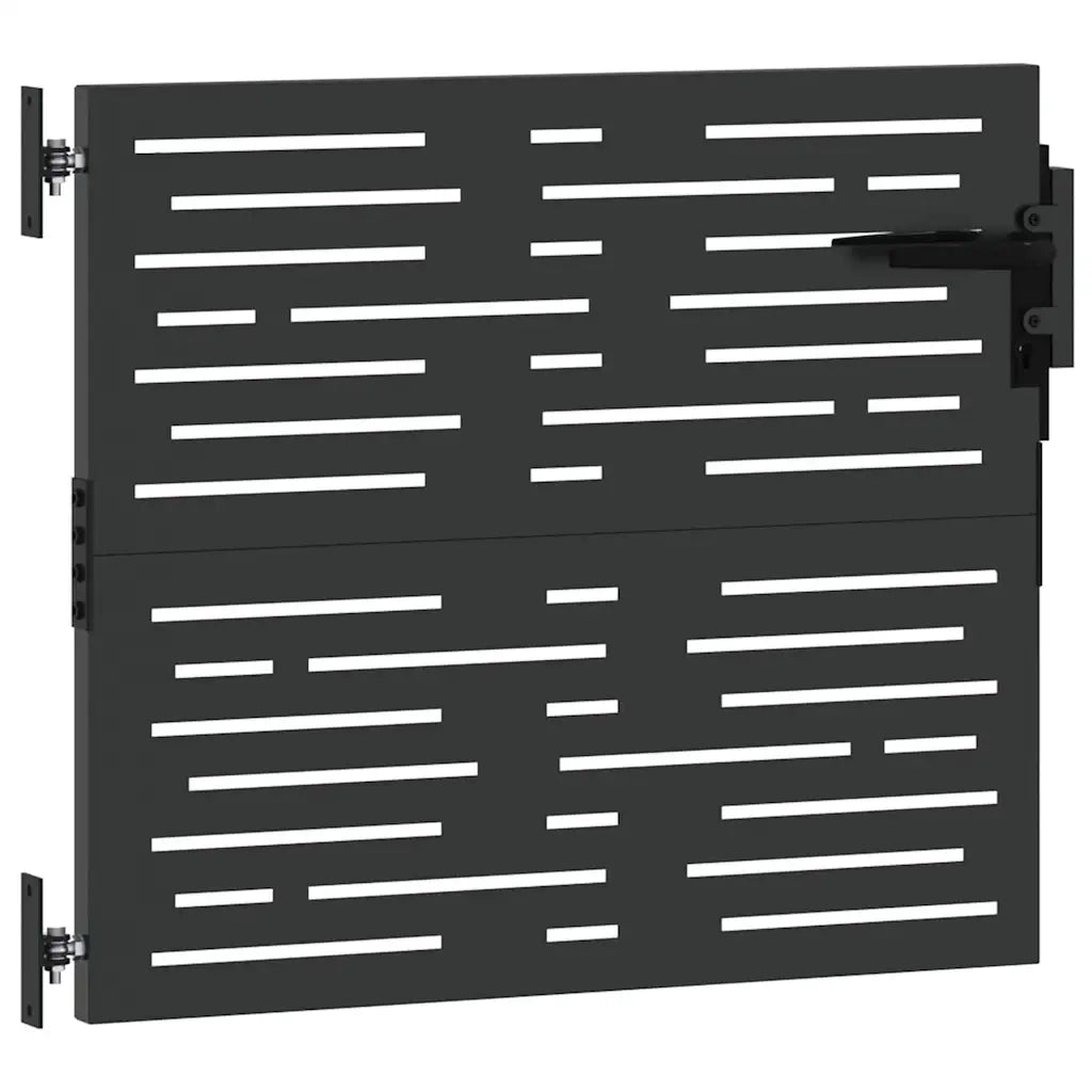 Cancello da giardino con blocco Nero 85 x 100 cm 42015874