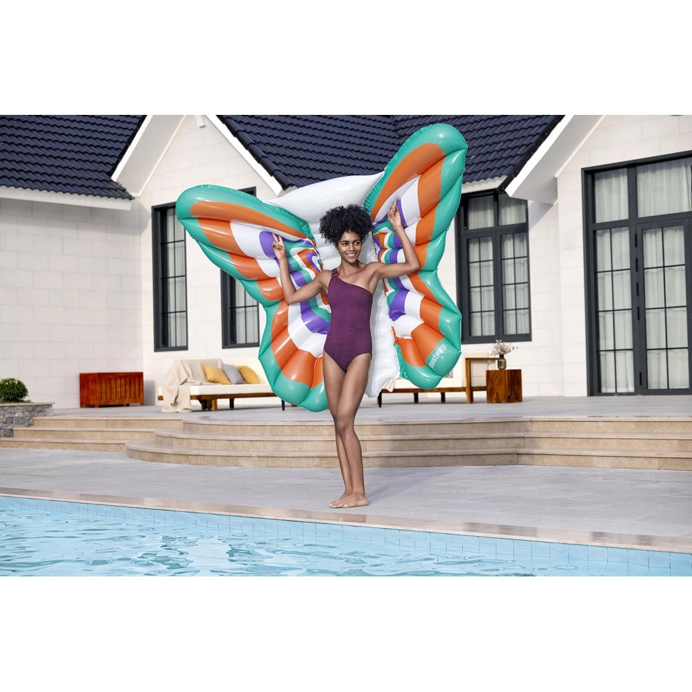 Trade Shop - Materassino Gonfiabile Boho Butterfly Mare Piscina Forma Farfalla 193x176cm Estate 43963 -