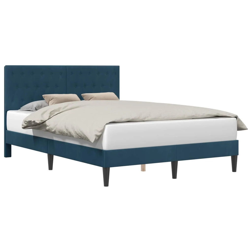 Struttura del letto con testiera-Giroletto Blu 120 x 200 cm Velluto 384613