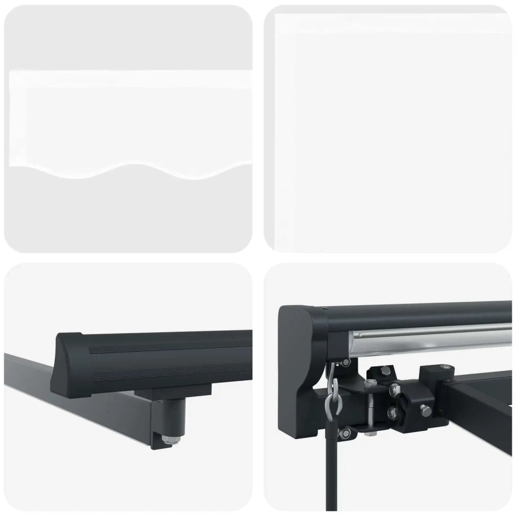 Cornice per Tenda Manuale con LED Bianco e Antracite 3,5 x 2 m 3420776