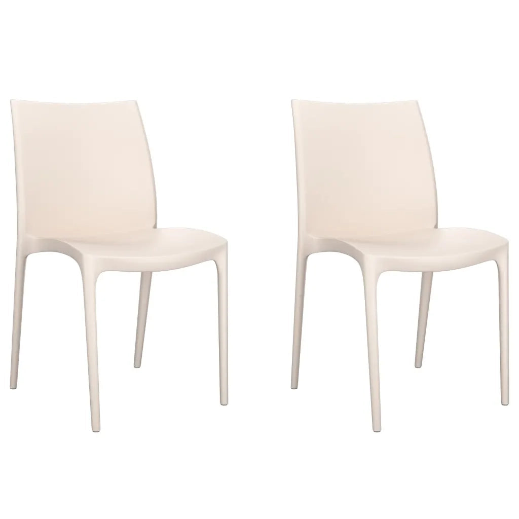 Sedie da Giardino 2 pz | Sedie da Esterno Crema 50x46x80 cm in Polipropilene